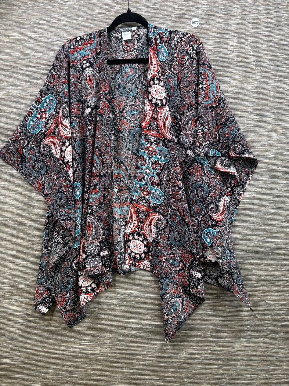 Earthbound Printed Kimono Cardigan Womens One Size Open Front Boho Hippie